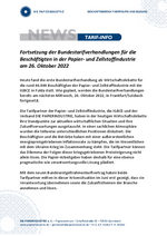 Fortsetzung der Bundestarifverhandlungen für die Beschäftigten in der Papier- und Zellstoffindustrie am 26. Oktober 2022